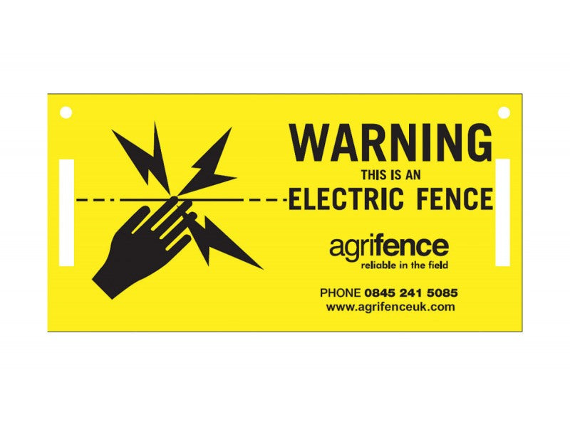 Yellow Electric Fence Warning Sign