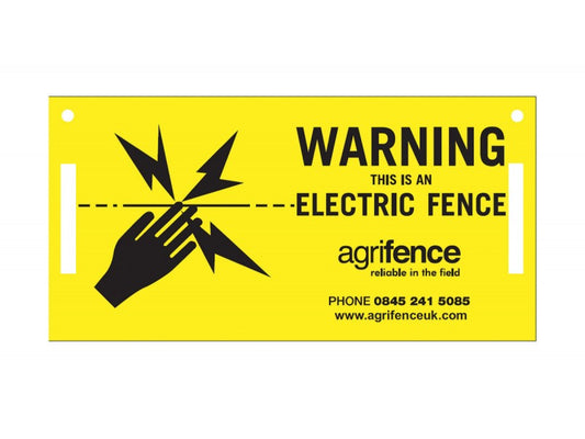 Yellow Electric Fence Warning Sign