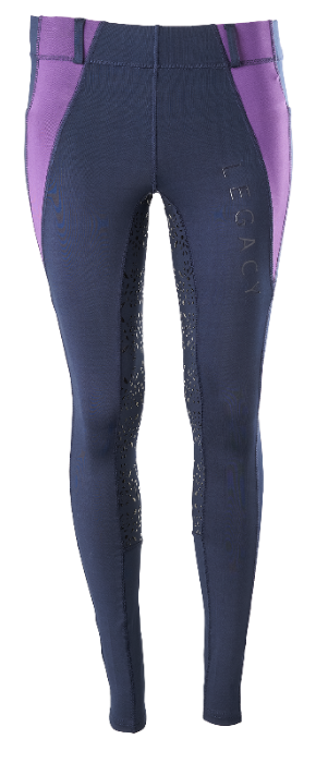 Legacy Kids Ridng Tights Colour Navy With Purple