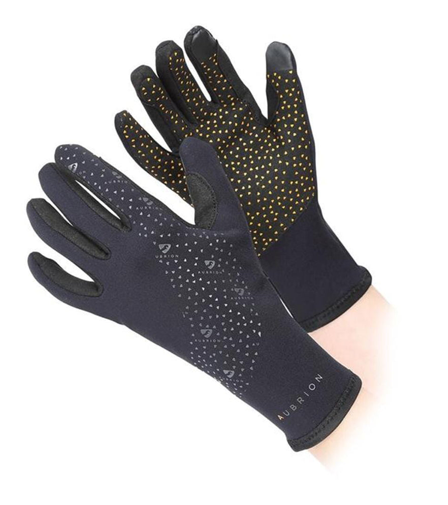 Shires 8146 Aubrion Neoprene Super Grip Gloves Black..