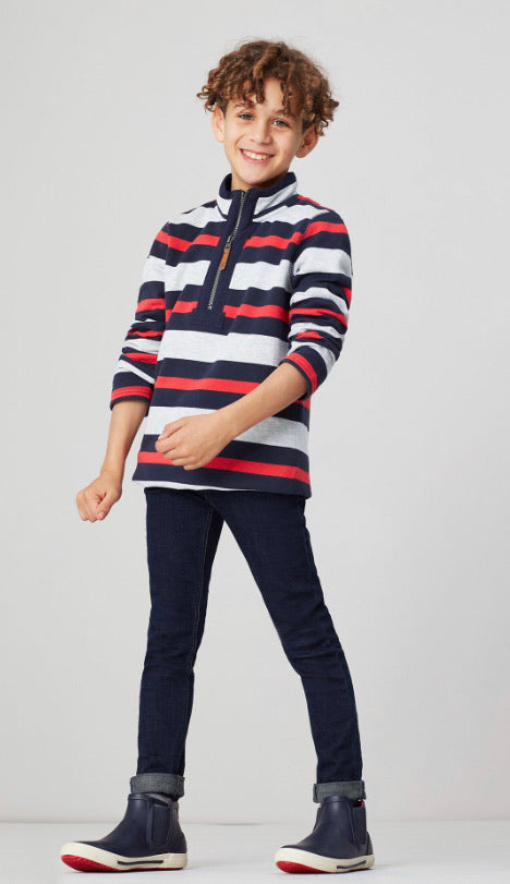 DALE Sweatshirt Grey / Red stripe
