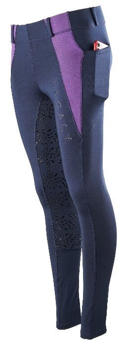 Legacy Kids Ridng Tights Colour Navy With Purple