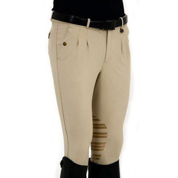 Rugged M5 Mens Beige Breeches Gel Knees