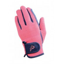 Hy 1616 Childs Everyday Two Tone Riding Gloves Navy/rasp