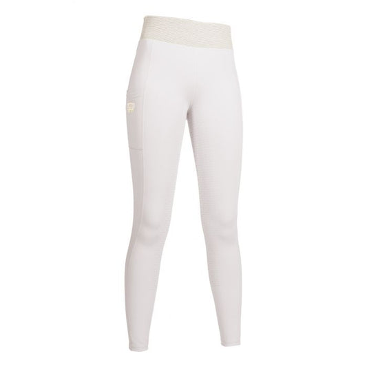 Hkm Lavender Bay Silicone White Full Seat Riding Leggings