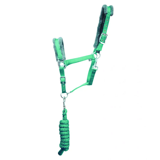 Hy Sport Spearmint Green/Grey Active Headcollar & Leadrope