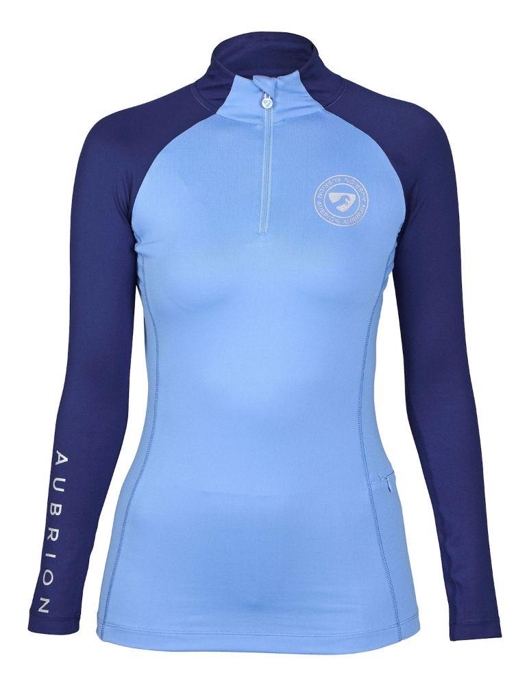 Shires Aubrion Newbury Long Sleeve Sky Blue Baselayer