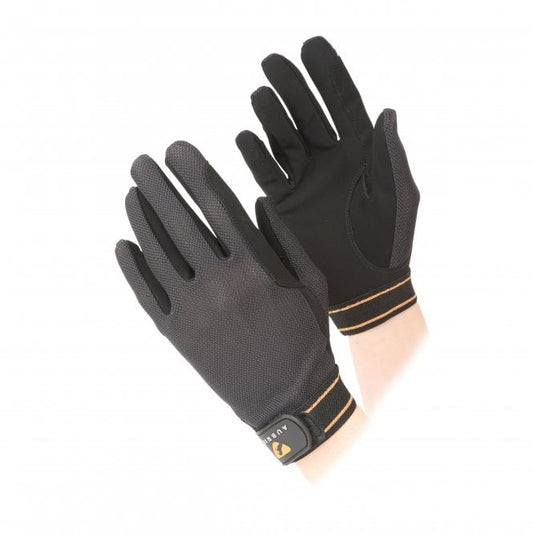 Shires Aubrion Childs Black Mesh Riding Gloves