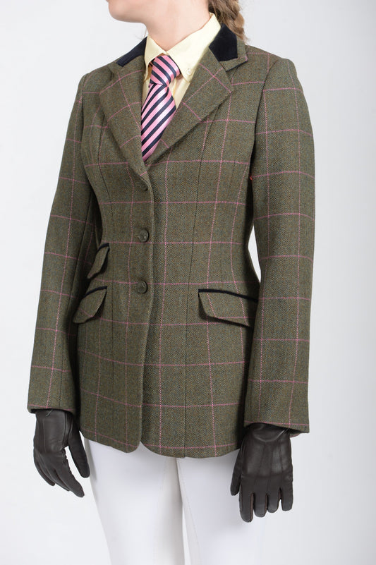 Shires Childs Huntingdon Tweed Jacket Pink/green