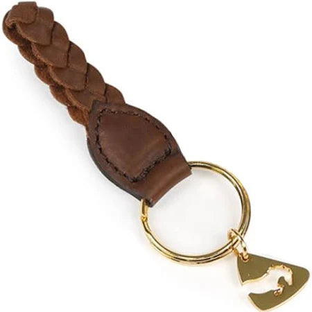 Shires Aubrion Plaited Keyring Brown One Size