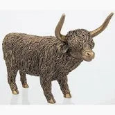 Joe Davis Bronze Large Standing Highland Cow