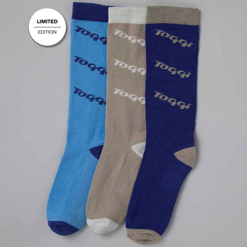 Toggi Eco Logo 3 Pack Socks Azure/mink/sky 4-8