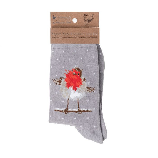 Wrendale 'jolly Robin' Socks